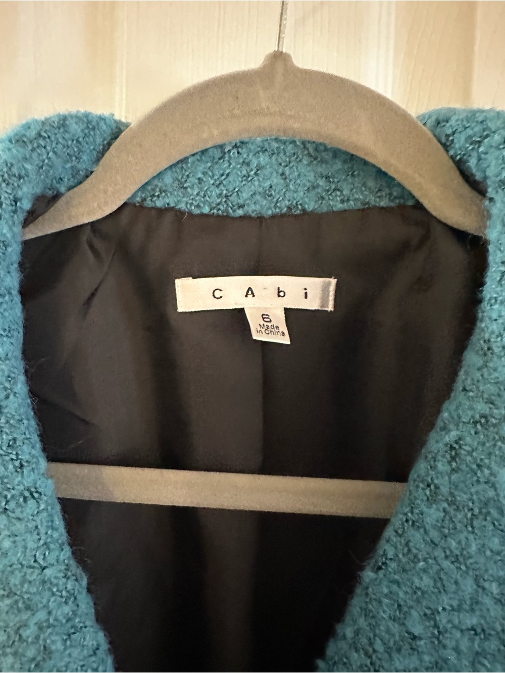 Cabi Bouclé Textured Jacket Coat Blue Teal Size 6 - Picture 4 of 5